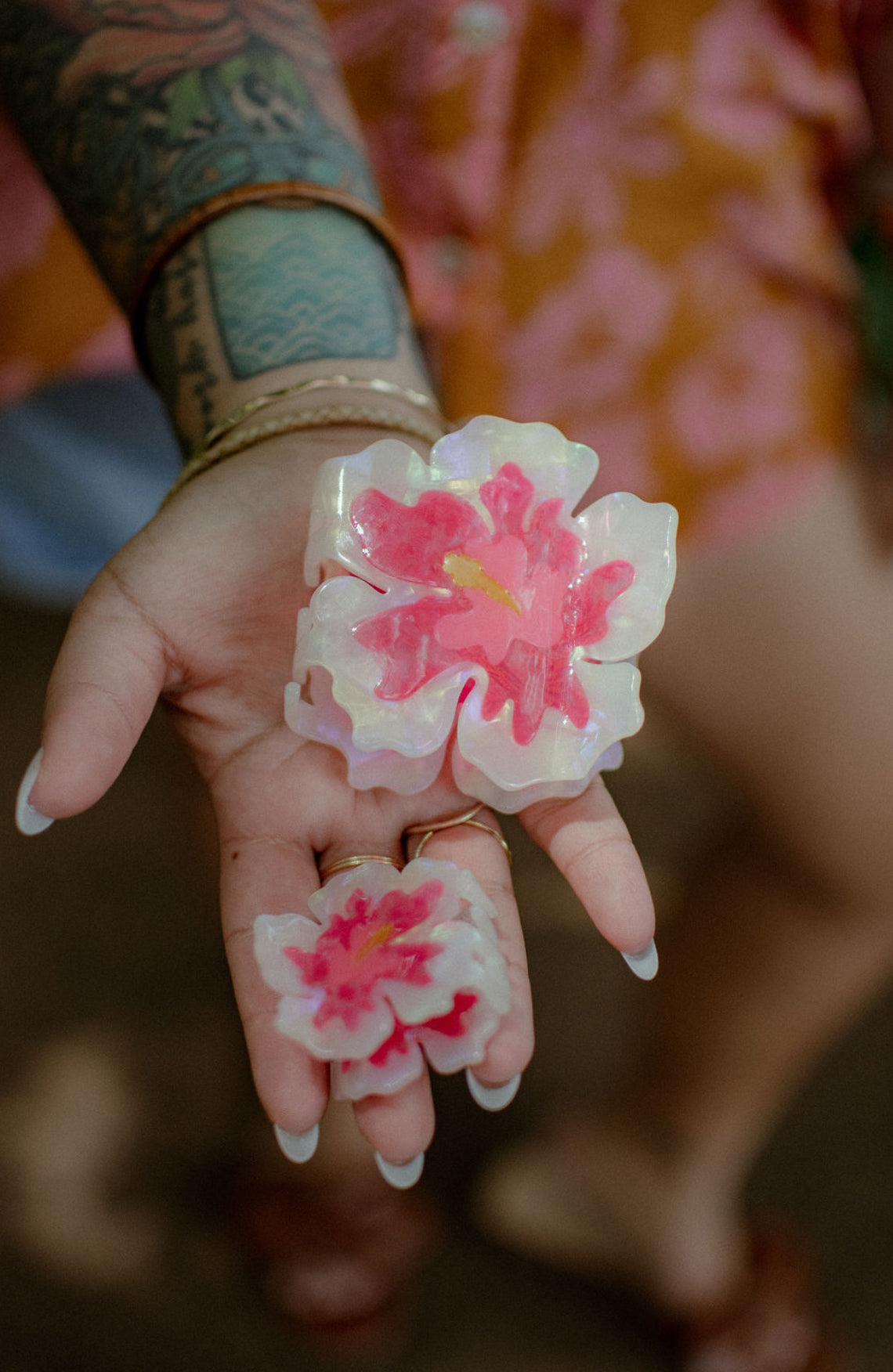 Mini Pink Swirl Hibiscus | Claw Clip by COOPMONSTER x Bujo Bae