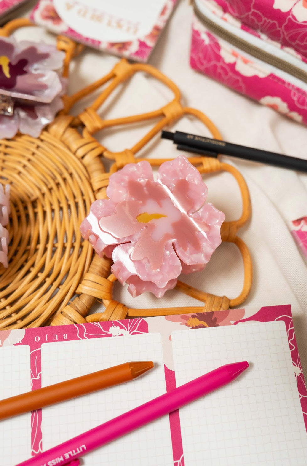 Mini Blush Hibiscus | Claw Clip by COOPMONSTER x Bujo Bae