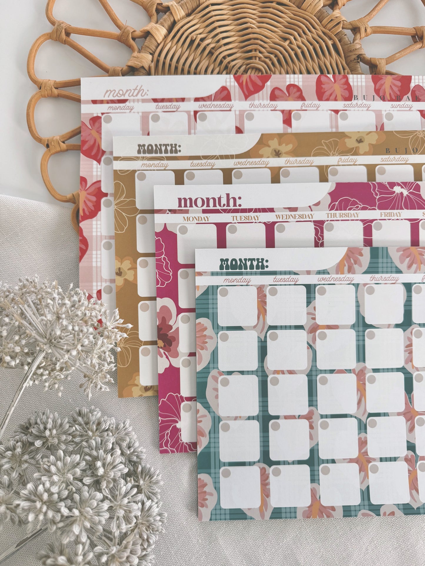 Home Sweet Hilo in Teal Palaka | Monthly Notepad