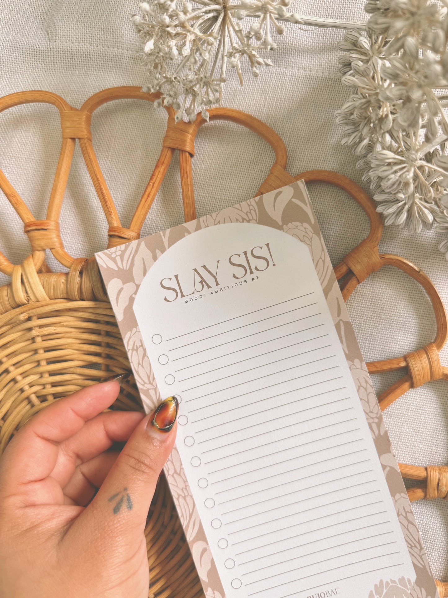 Slay Sis in BAE Latte | To Do List Notepad