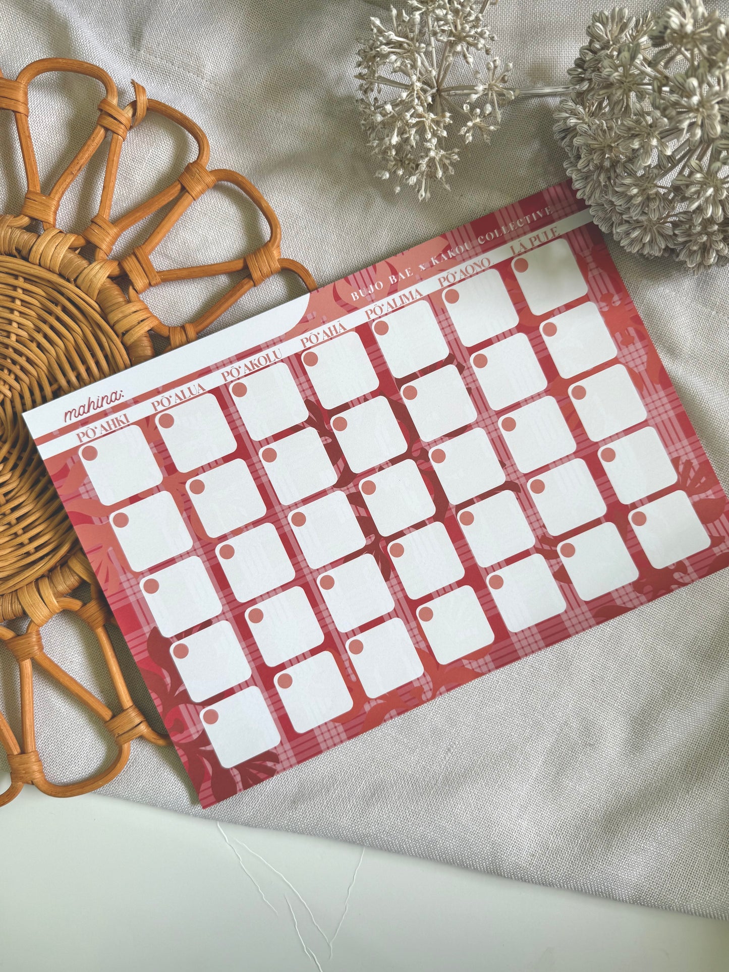 Lehua Kapa Kuiki x Palaka | Monthly Notepad x KAKOU COLLECTIVE