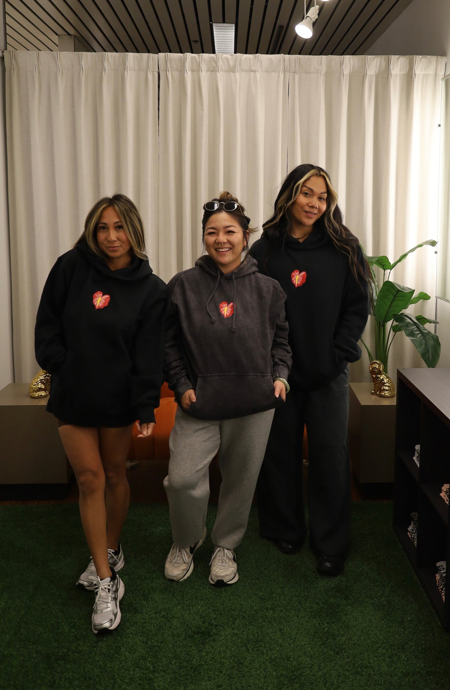 Smiley x Red Anthurium in Pohaku | Hoodie x SHORT STACK HAWAII