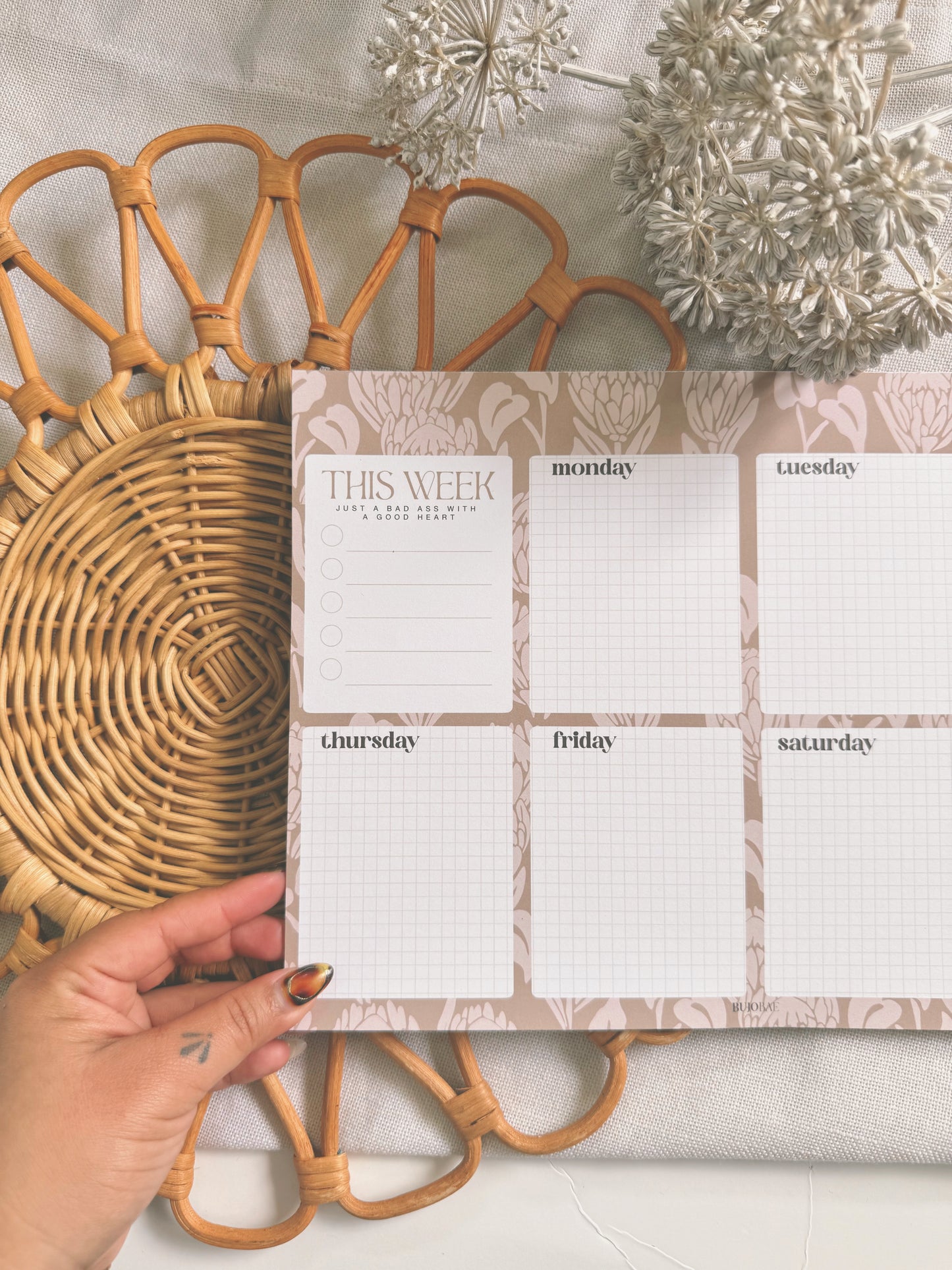 BAE in Latte | Weekly Notepad (3 months)