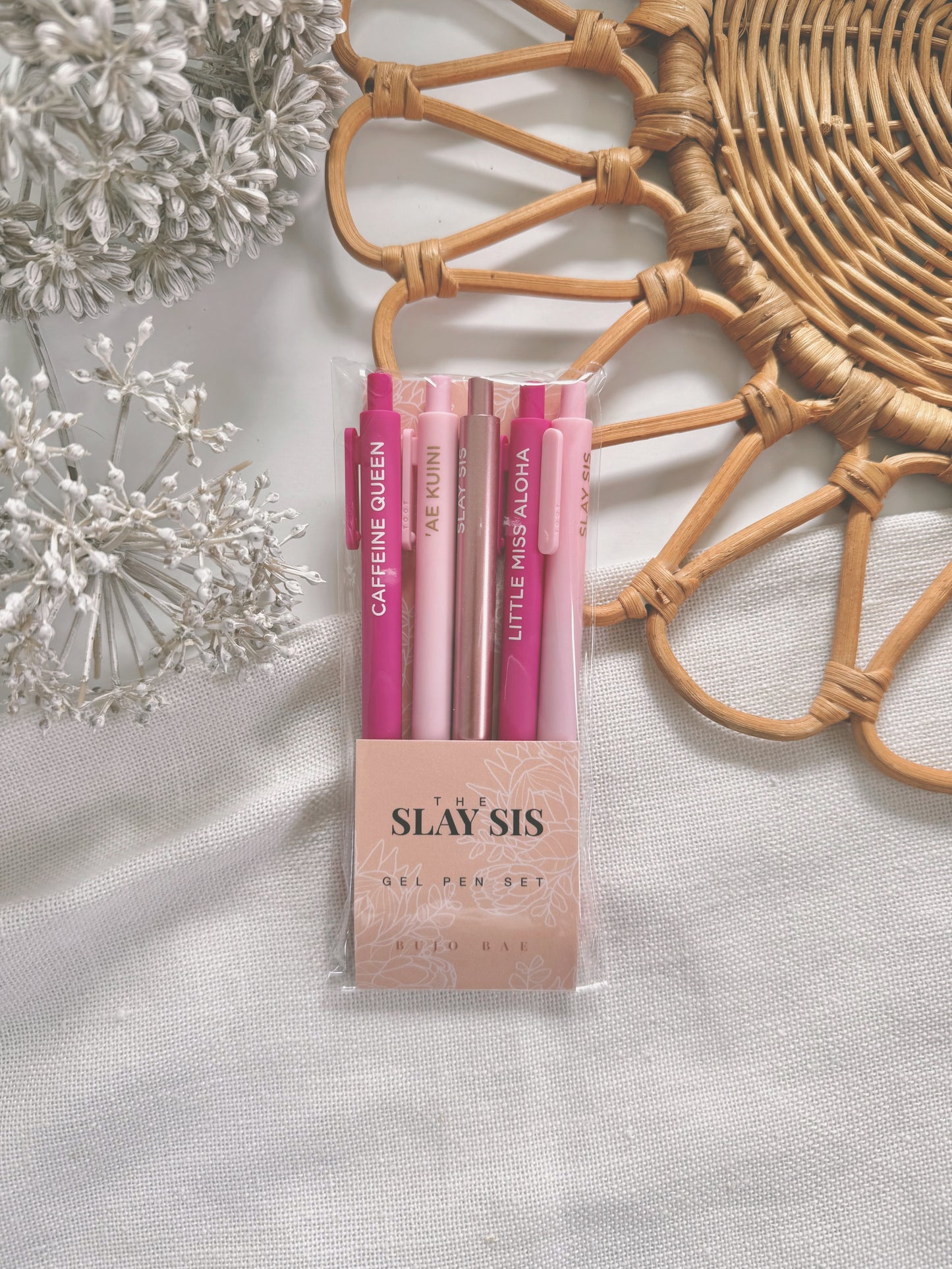 Slay Sis in Pink Palette | BIG (font) Gel Ballpoint Pen Pack