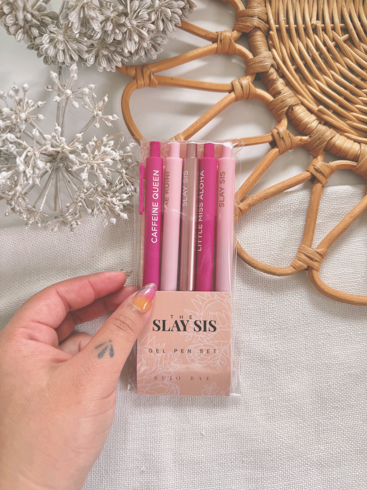 Slay Sis in Pink Palette | BIG (font) Gel Ballpoint Pen Pack