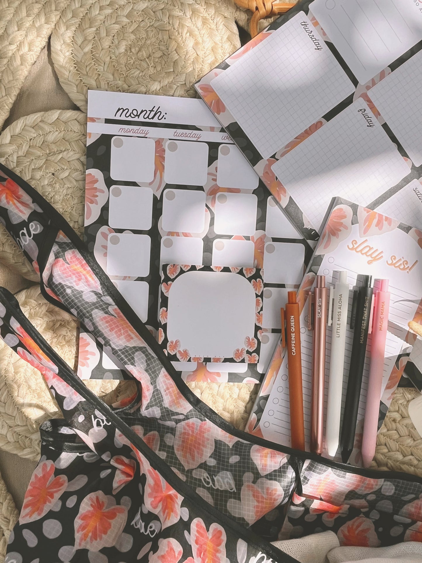 Home Sweet Hilo in Black Sands I Monthly Notepad