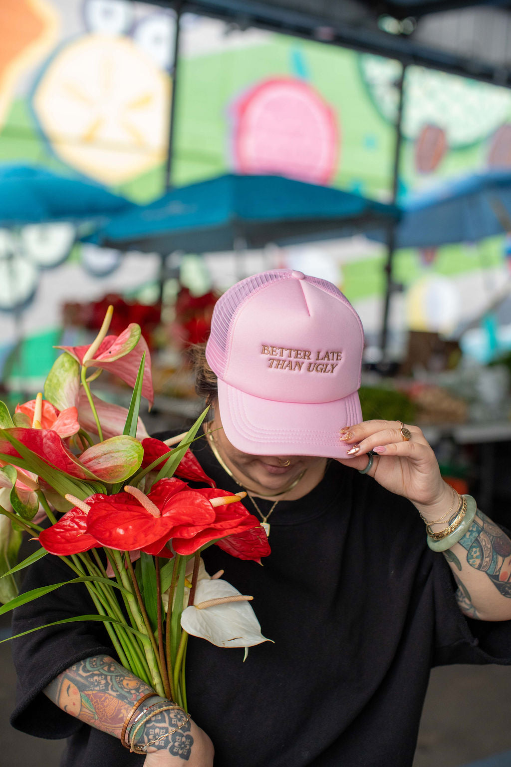 Better Late than Ugly in Blush | Trucker Hat