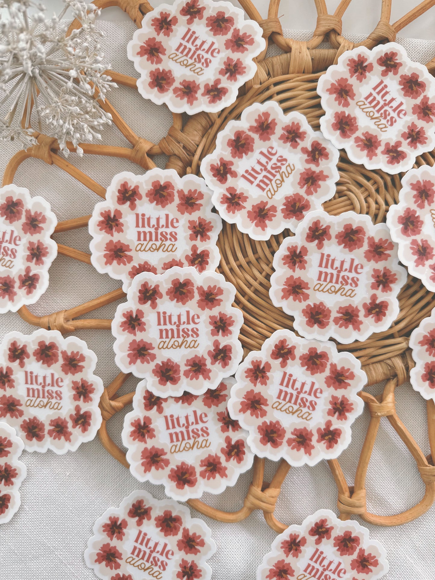 Little Miss Aloha | Clear Vinyl Sticker