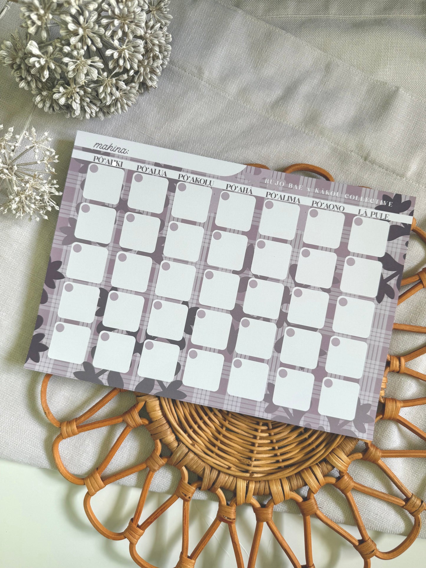 Naupaka Kapa Kuiki x Palaka | Monthly Notepad x KAKOU COLLECTIVE