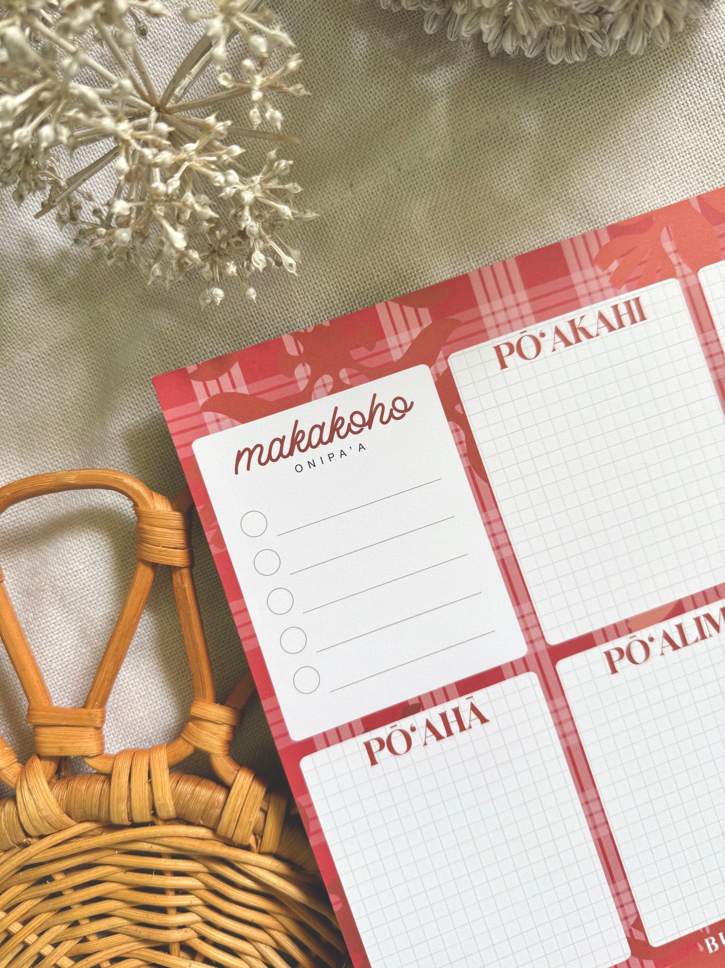 Lehua Kapa Kuiki x Palaka | Weekly Notepad (3 months) x KAKOU COLLECTIVE