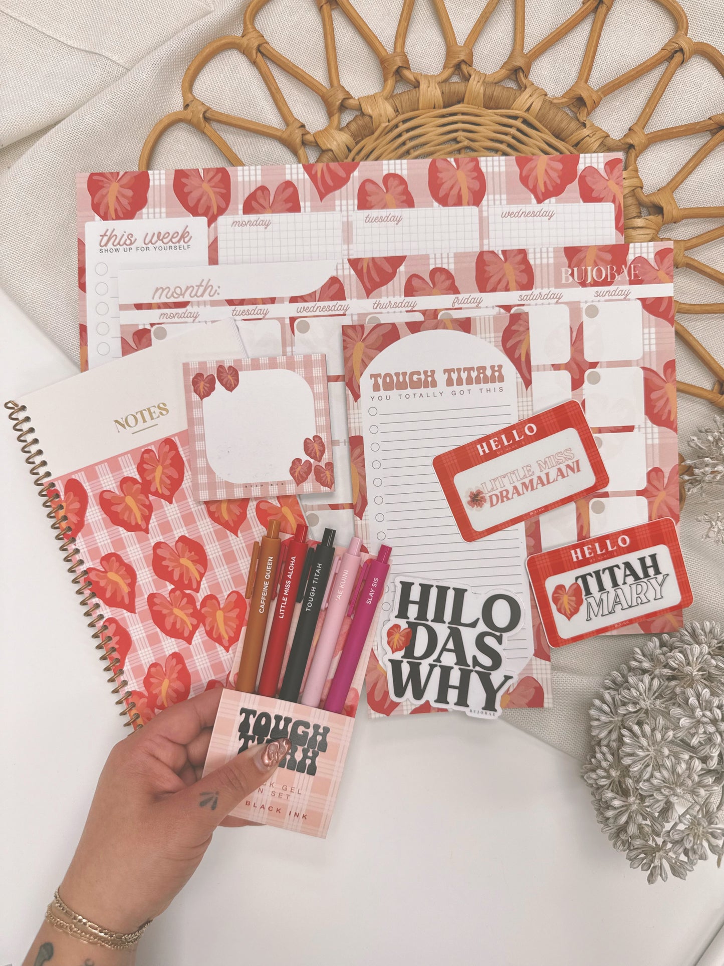 Hilo Red Anthurium x Pink Palaka | Coil Notebook