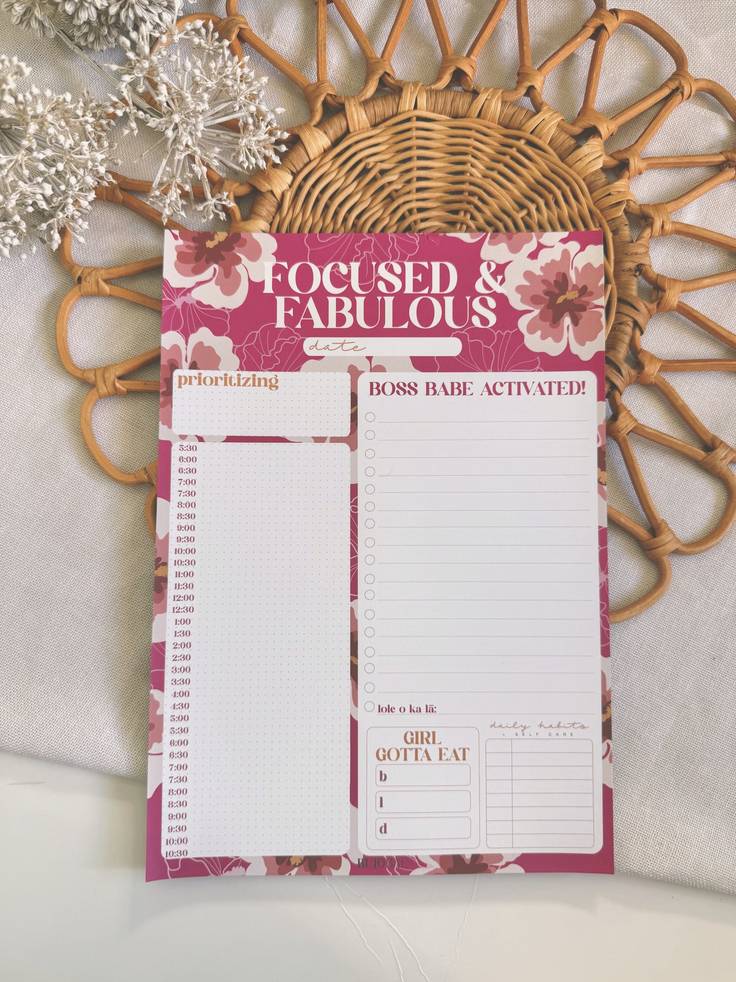 Hibiscus in Jewel and Blush | Daily Notepads
