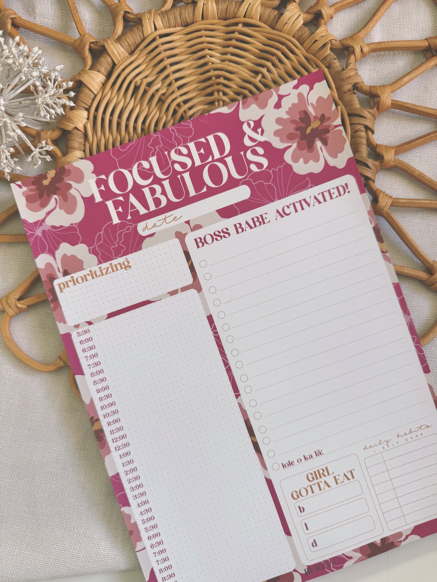 Hibiscus in Jewel and Blush | Daily Notepads