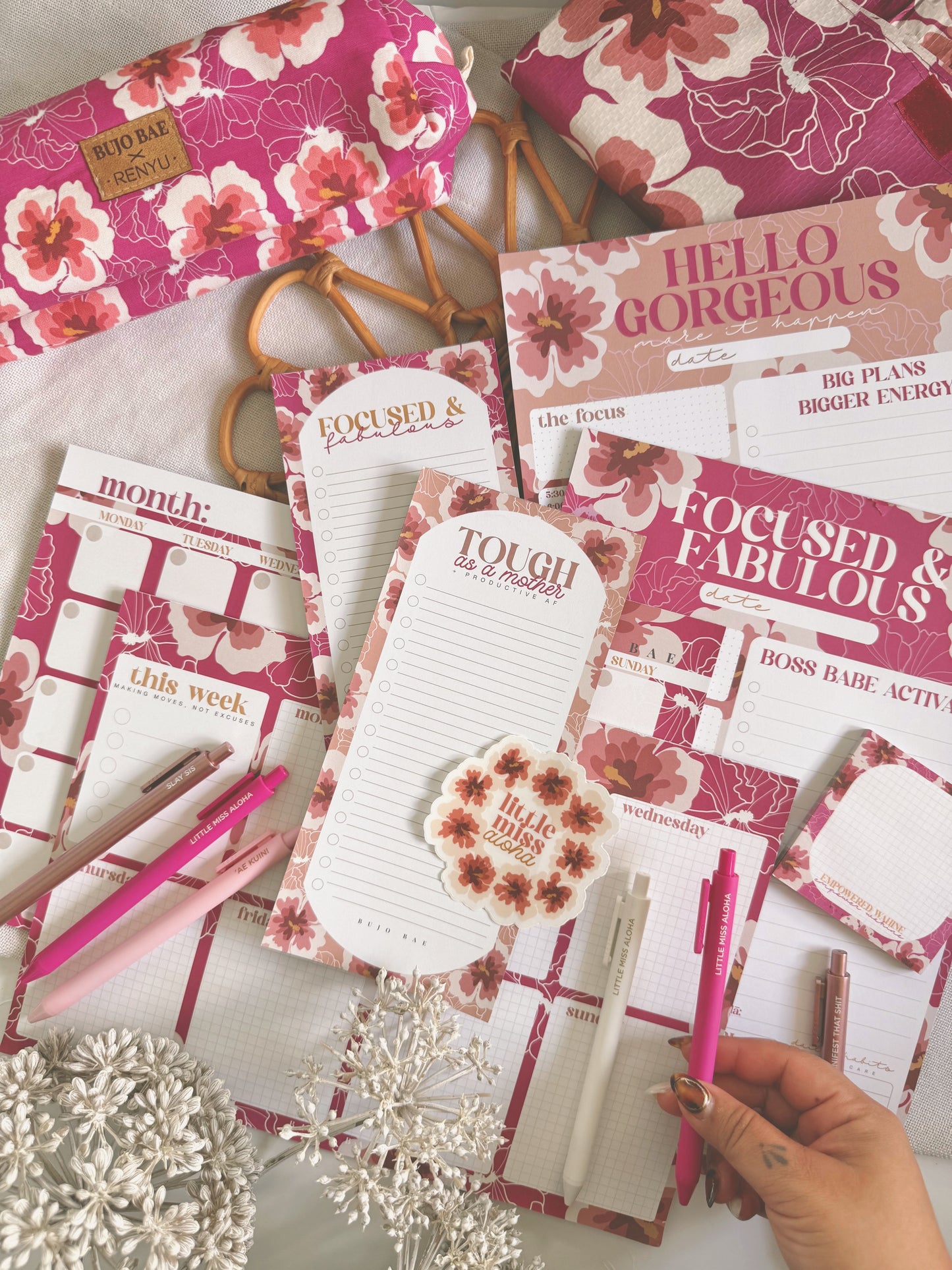 Hibiscus in Jewel and Blush | Daily Notepads