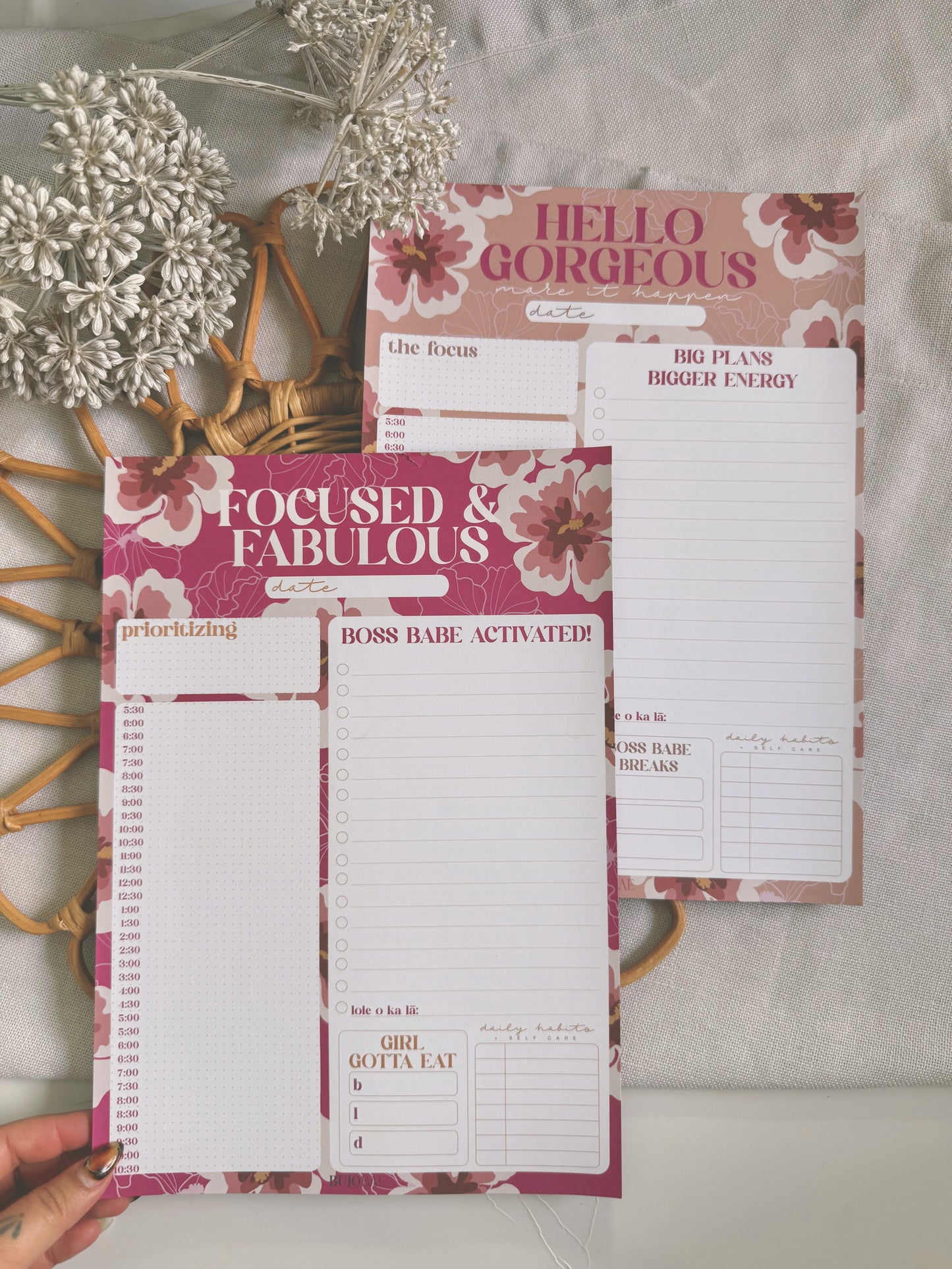 Hibiscus in Jewel and Blush | Daily Notepads
