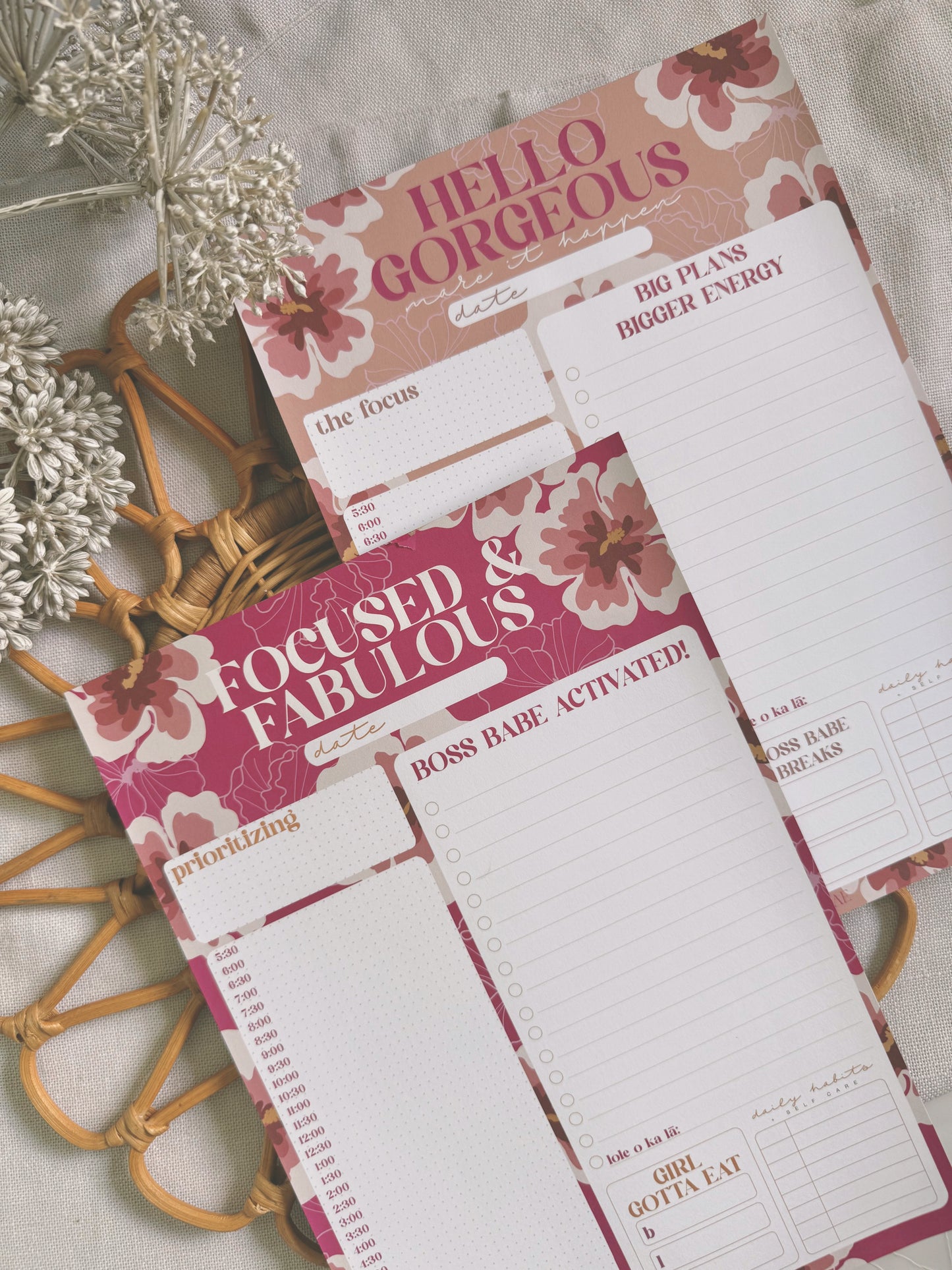 Hibiscus in Jewel and Blush | Daily Notepads
