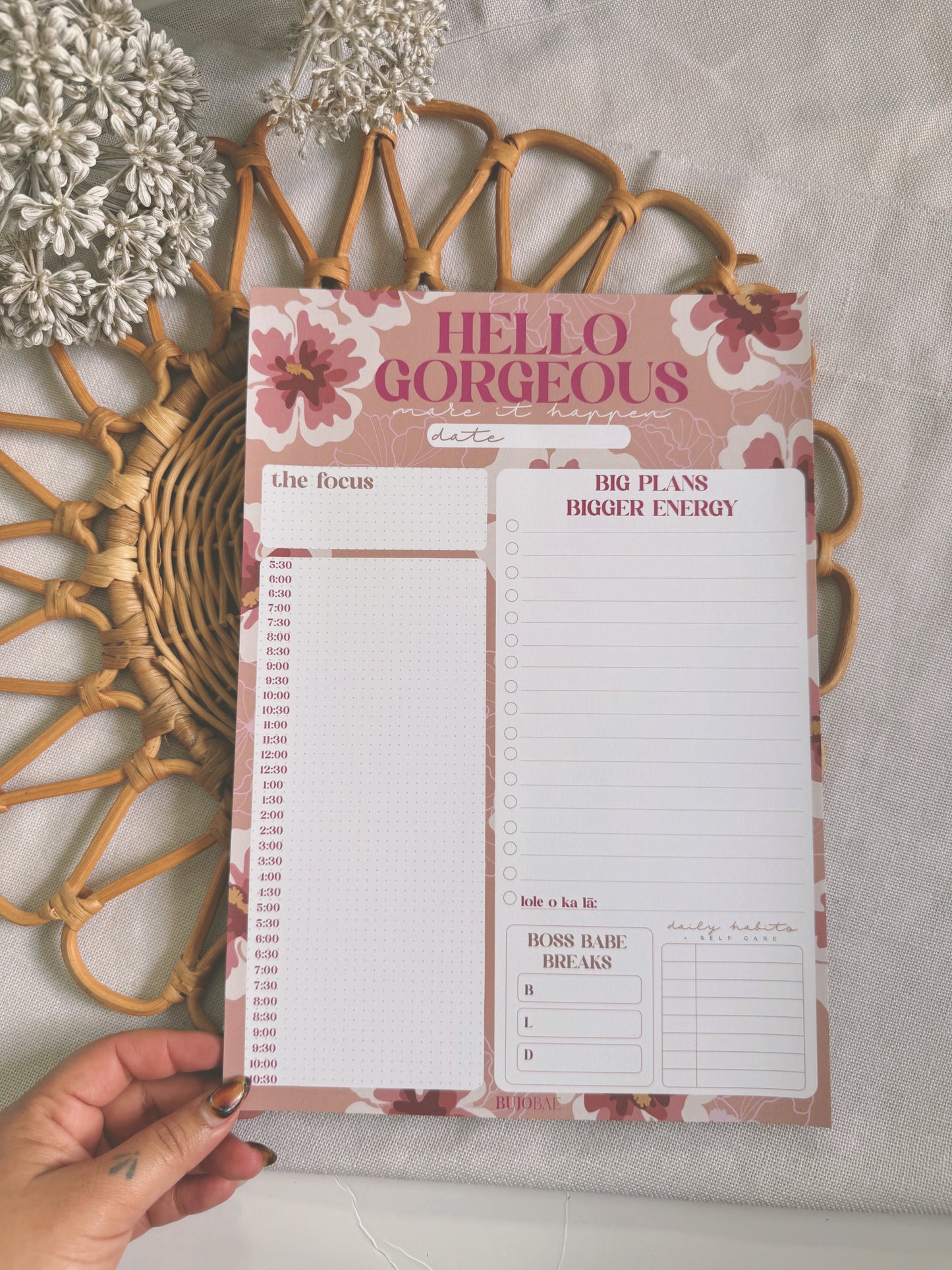 Hibiscus in Jewel and Blush | Daily Notepads