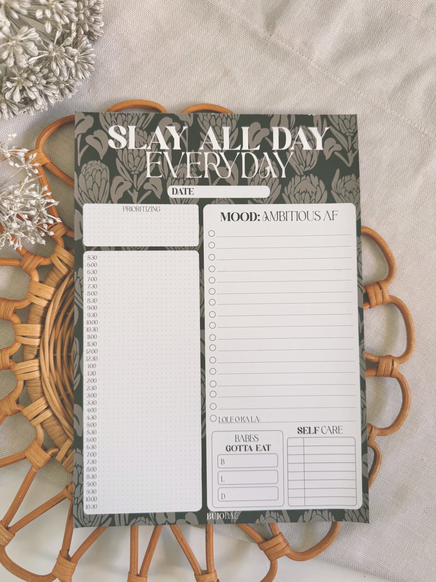 BAE in Latte and Emerald | Daily Notepads