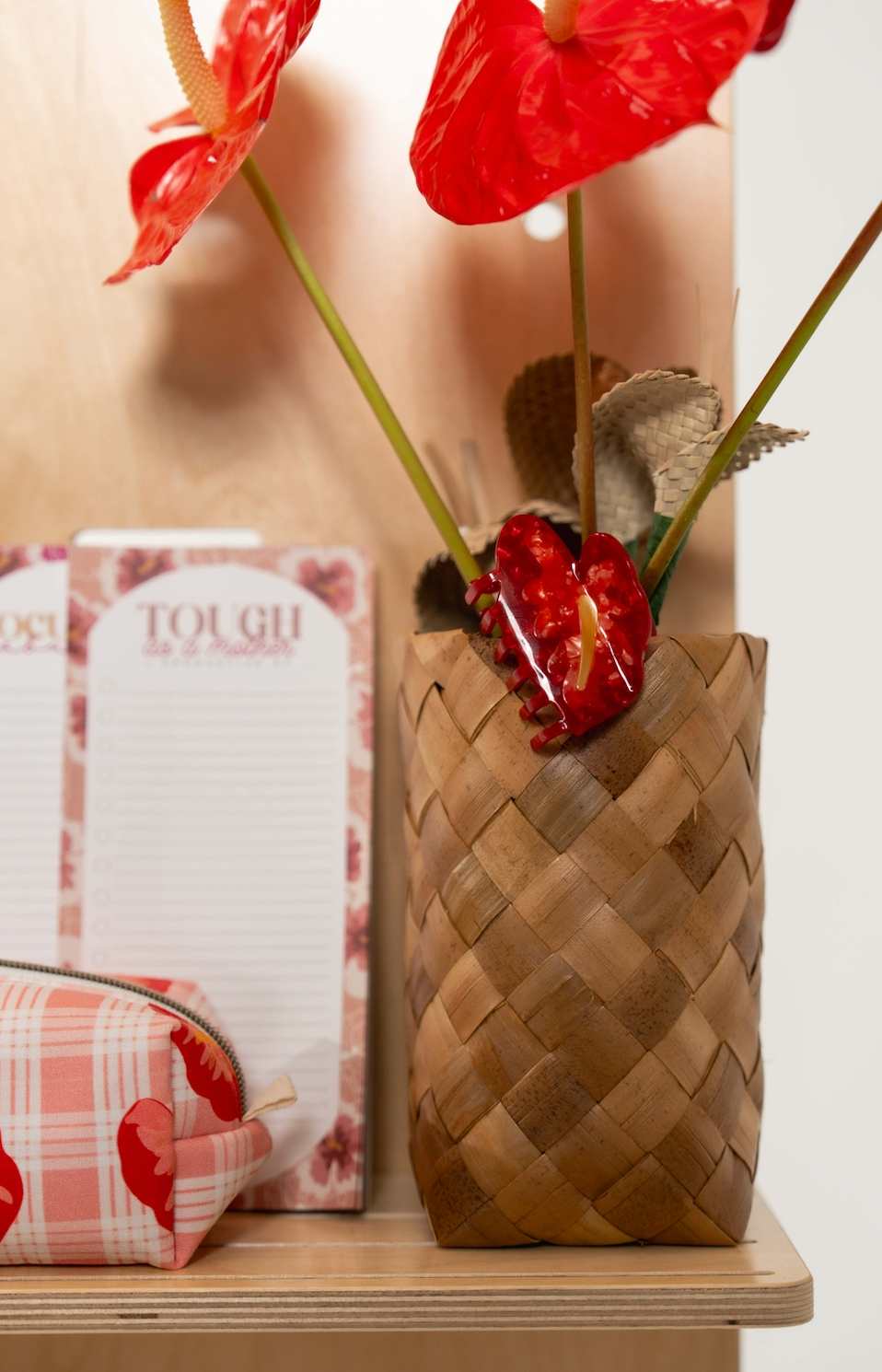 Mini Red Hilo Anthurium | Claw Clip by COOPMONSTER x Bujo Bae