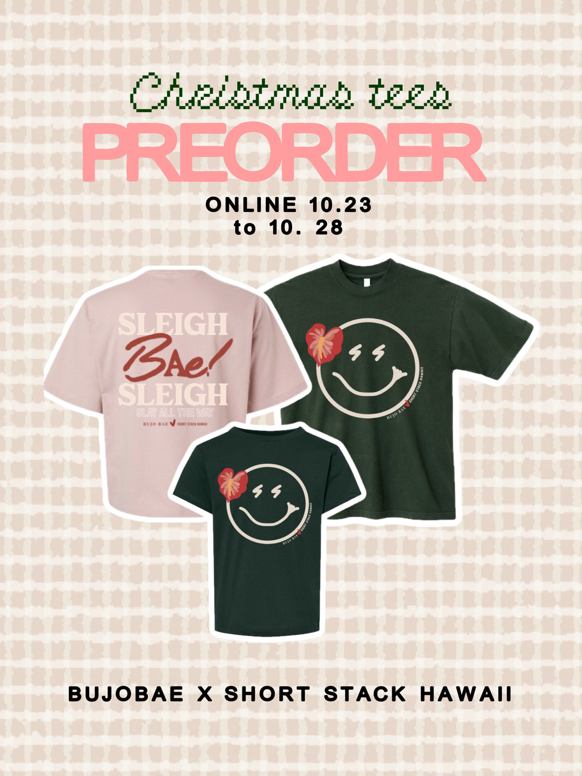 PRE ORDER: ADULT CHRISTMAS SMILEY X ANTHURIUM | Tee x SHORT STACK HAWAII