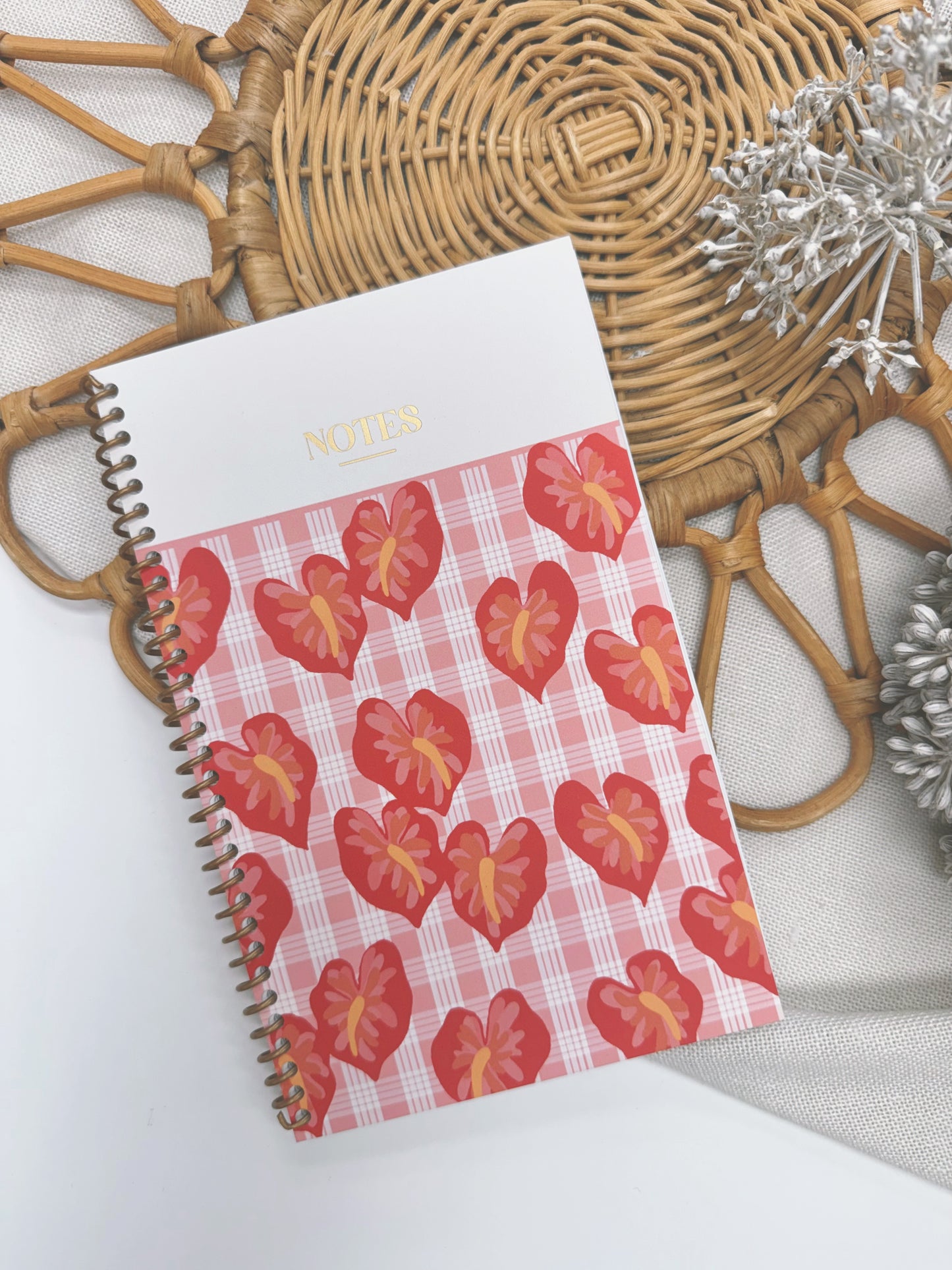 Hilo Red Anthurium x Pink Palaka | Coil Notebook
