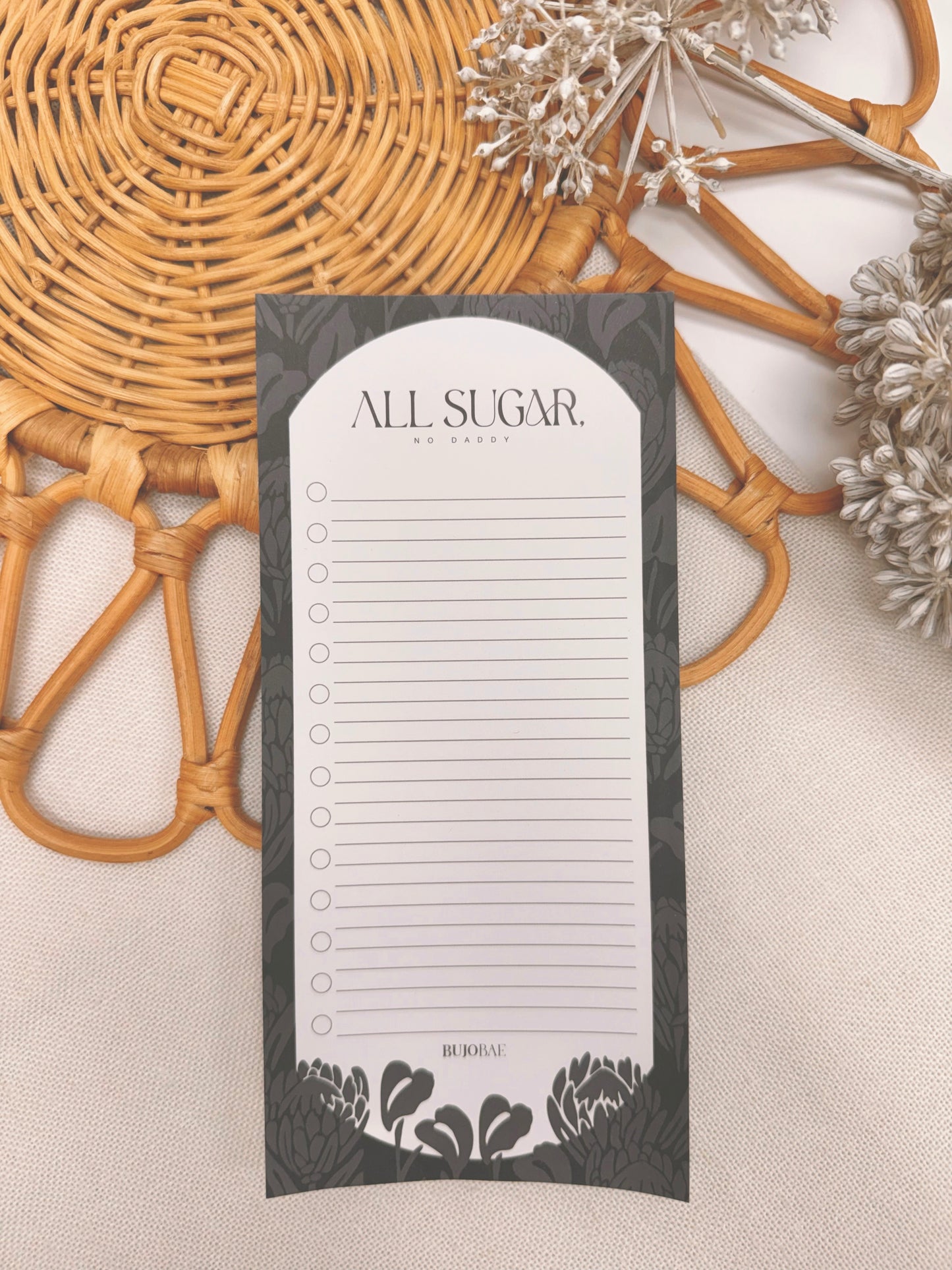 All Sugar, No Daddy in BAE Black  | To Do List Notepad