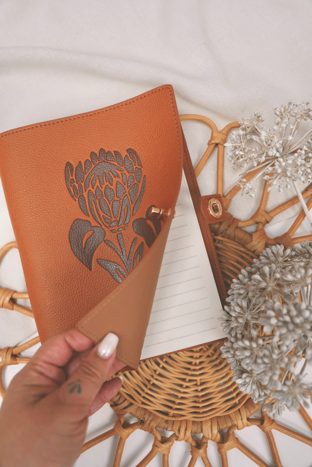 Notebook Cover in Saddle | Notebook Cover by Ocean’s End x BUJOBAE