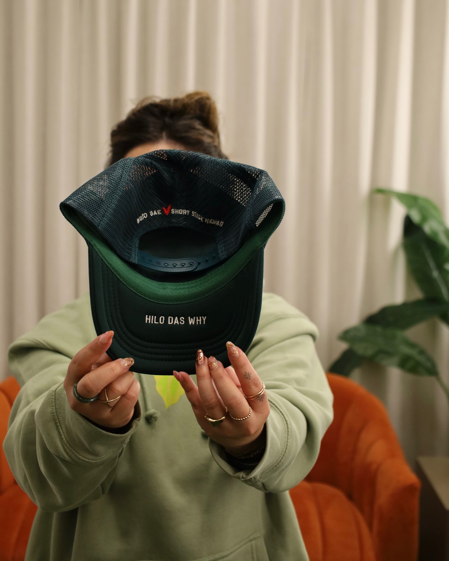 SSH Smiley x Obake Anthurium in Emerald | Trucker Hat x SHORT STACK HAWAII