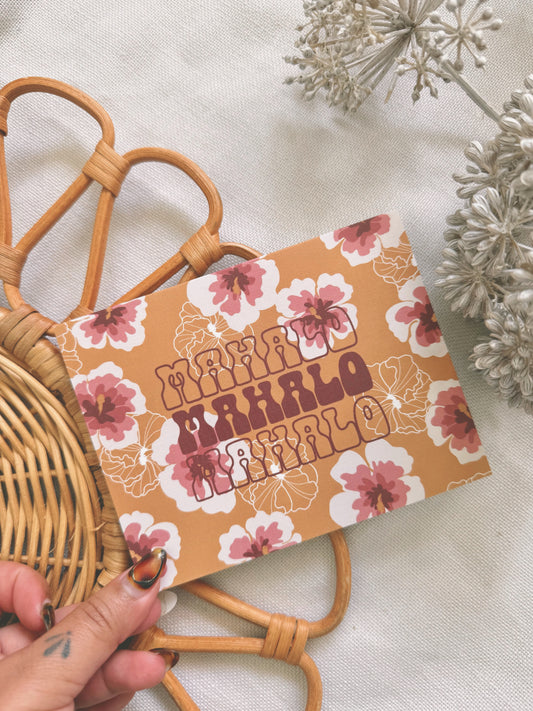 Mahalo in Golden Hibiscus | Thank You Card
