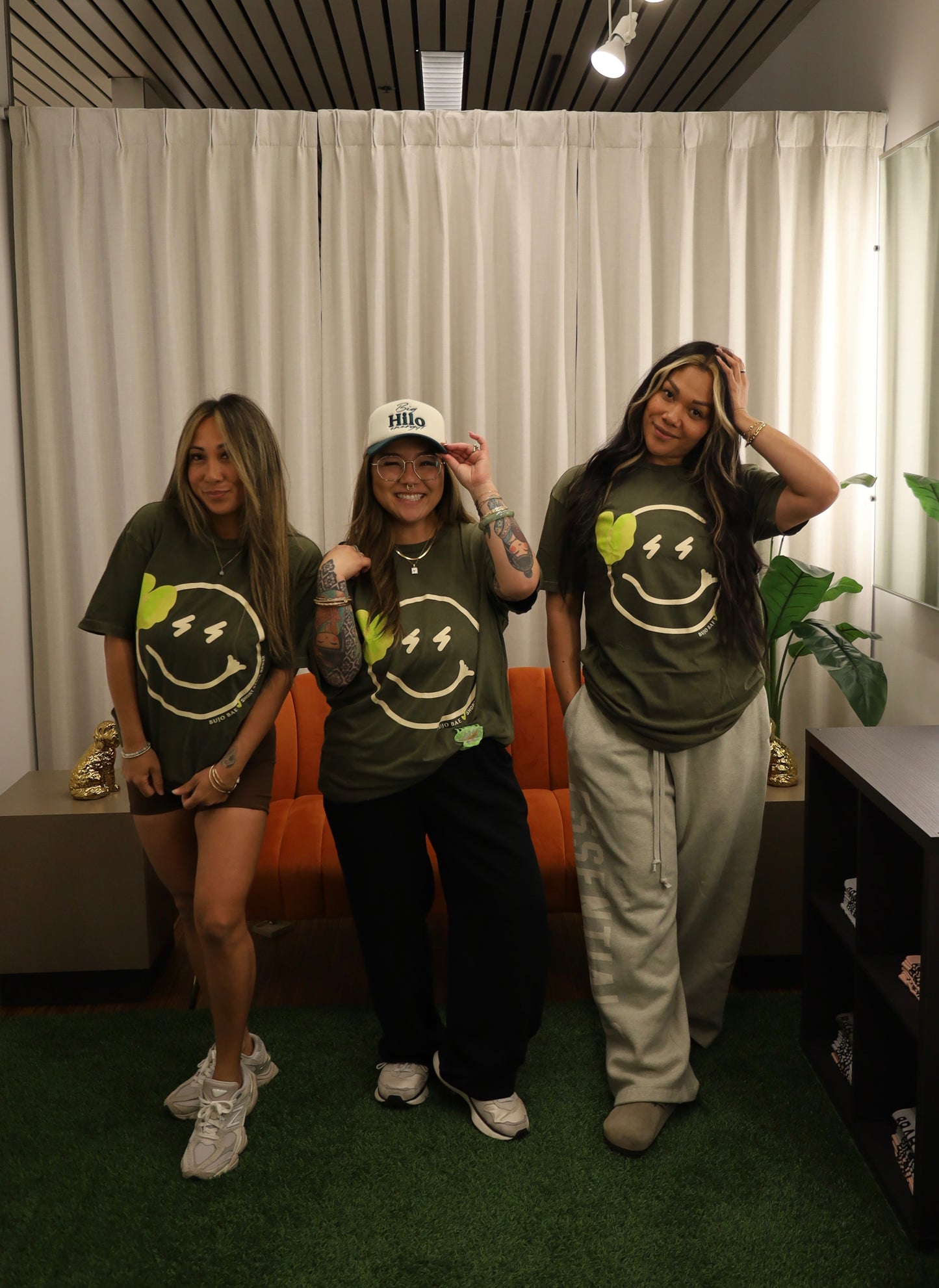 Smiley x Obake Anthurium in Matcha  | Tee x SHORT STACK HAWAII