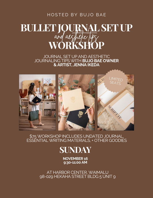 UNDATED Bullet Journal Set Up Workshop | SUNDAY NOVEMBER 16