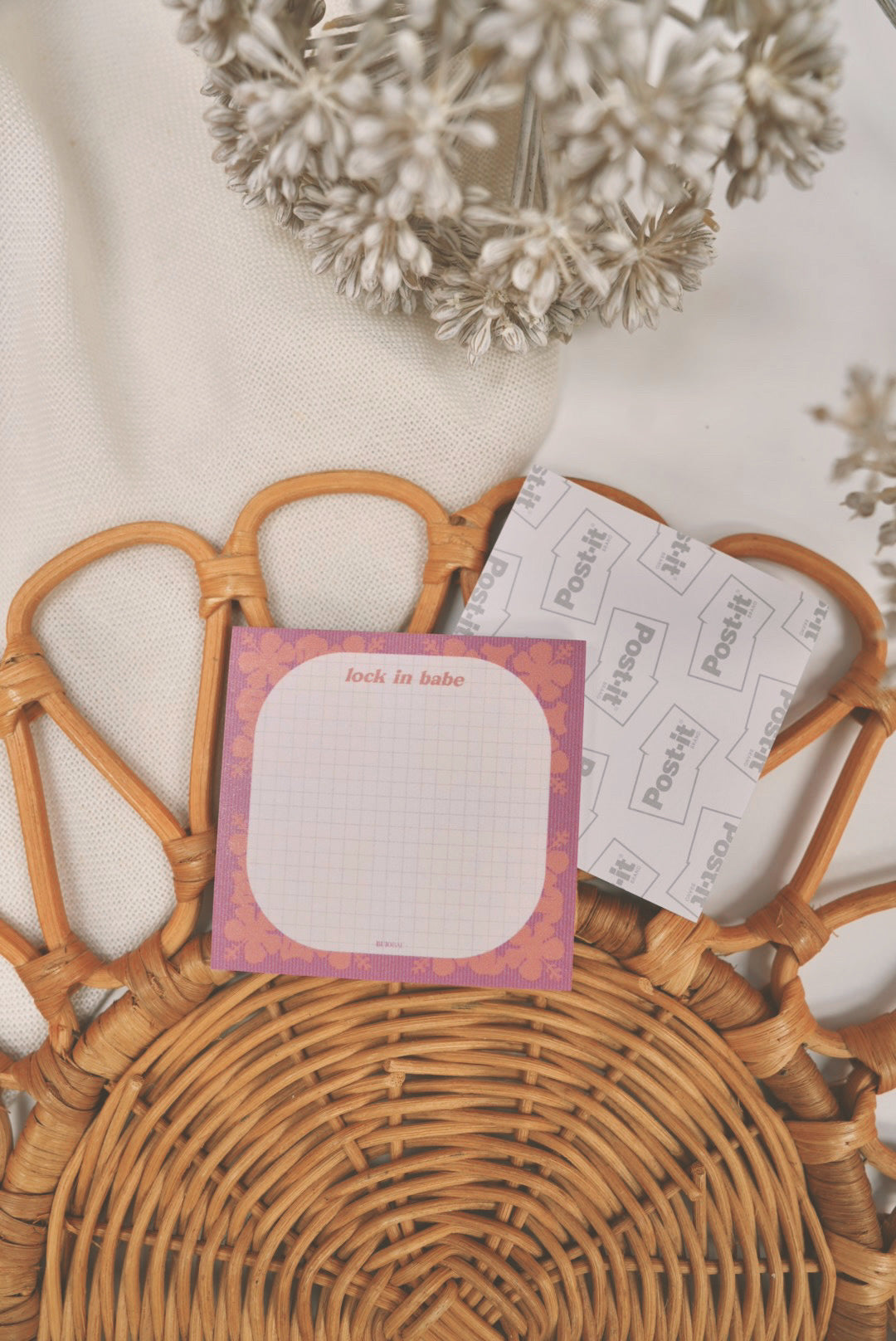 Lock In Babe Koki'o x Mu'umu'u Kapa Kuiki in Hot Pink | Post It Note