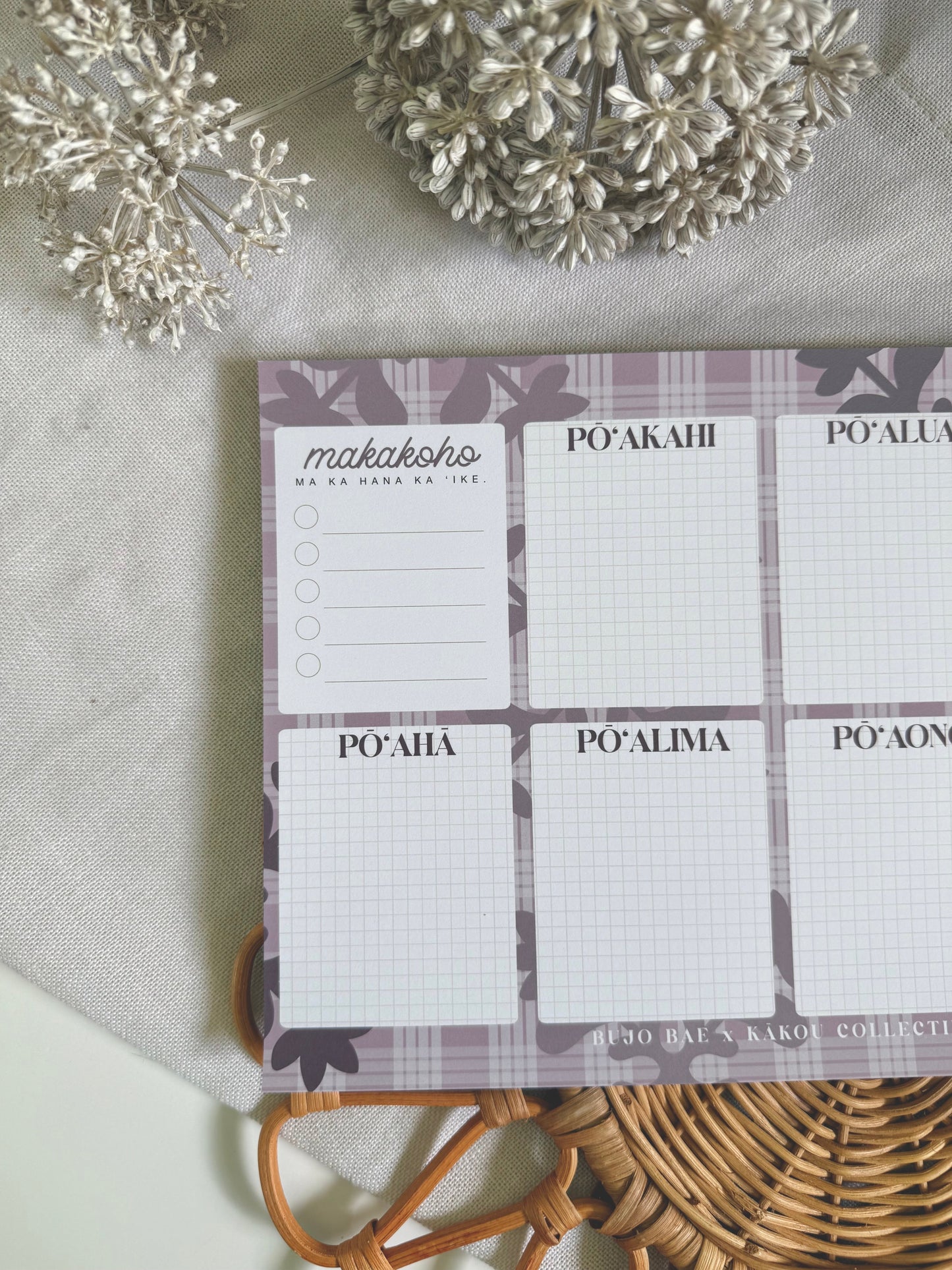 Naupaka Kapa Kuiki x Palaka | Weekly Notepad (3 months) x KAKOU COLLECTIVE