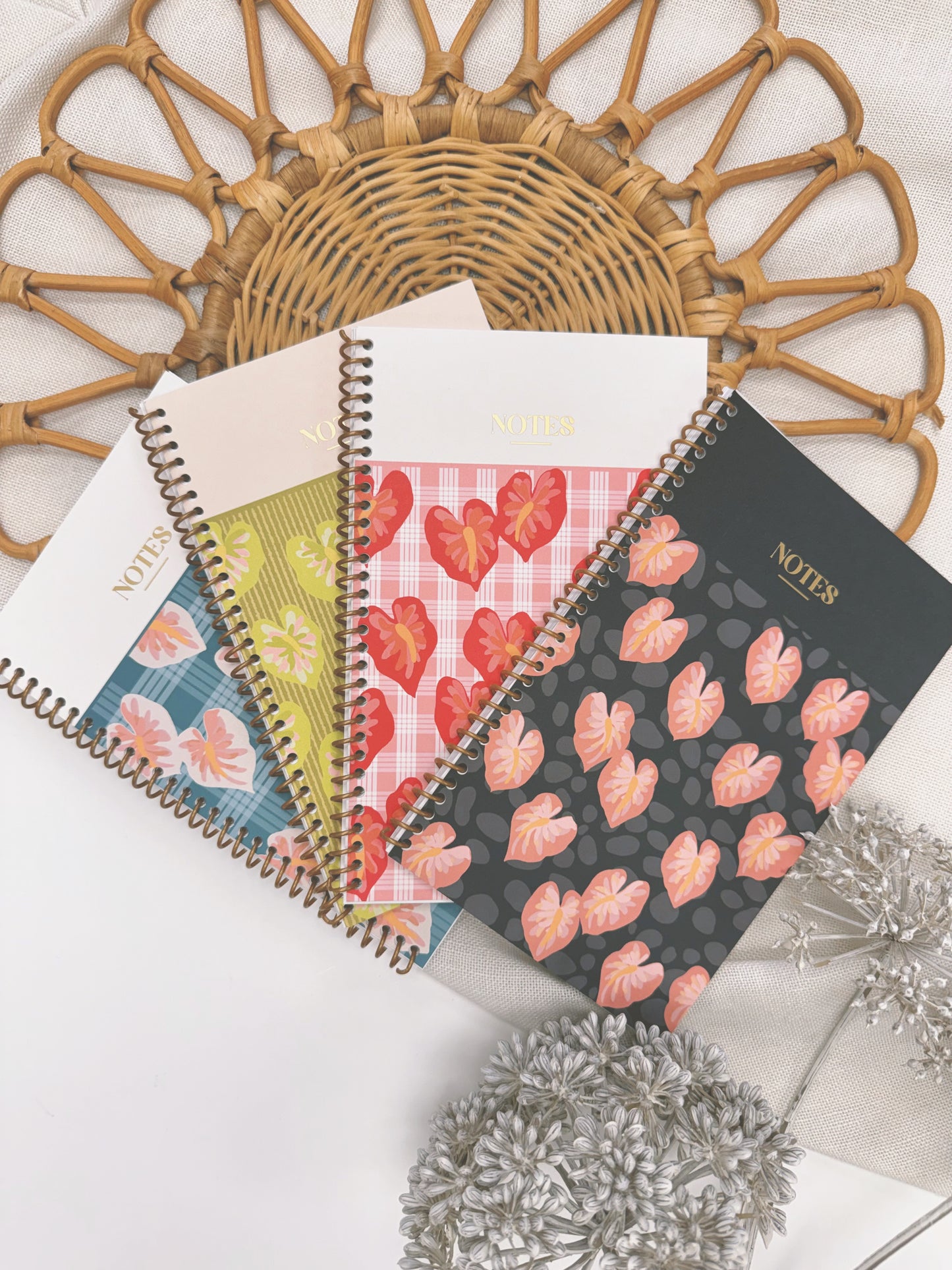 Hilo Pink Anthurium x Cinder | Coil Notebook