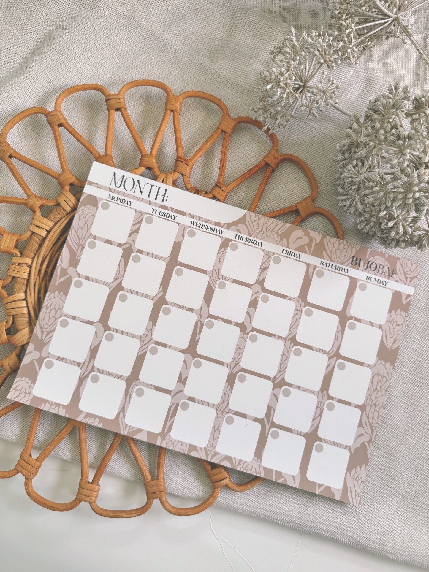 BAE in Latte | Monthly Notepad