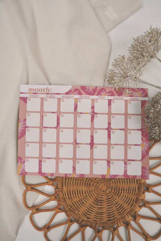 Hot Girl Pink Anthurium I Monthly Notepad