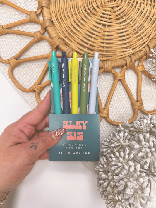 Slay Sis | Gel Ballpoint 5 Pen Pack