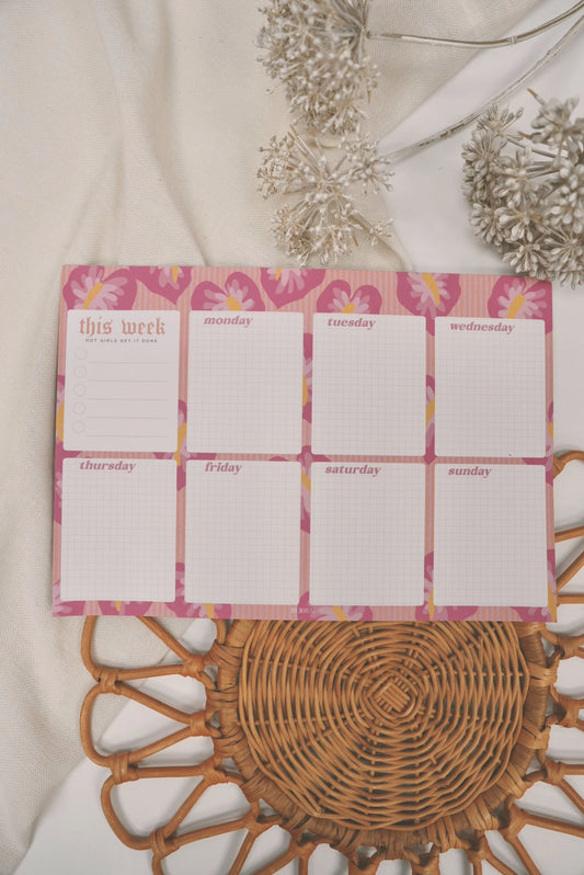 Hot Girl Pink Anthurium | Weekly Notepad (3 months)