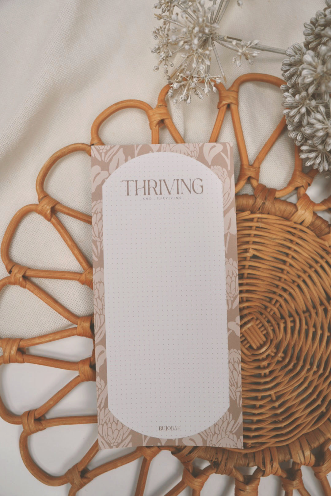 Thriving & Surviving in BAE latte | Dot Grid Notepad