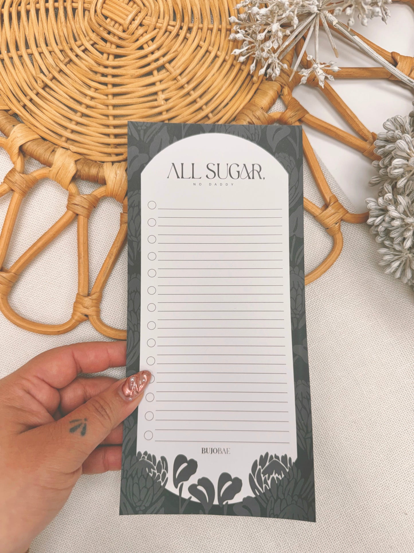 All Sugar, No Daddy in BAE Black  | To Do List Notepad