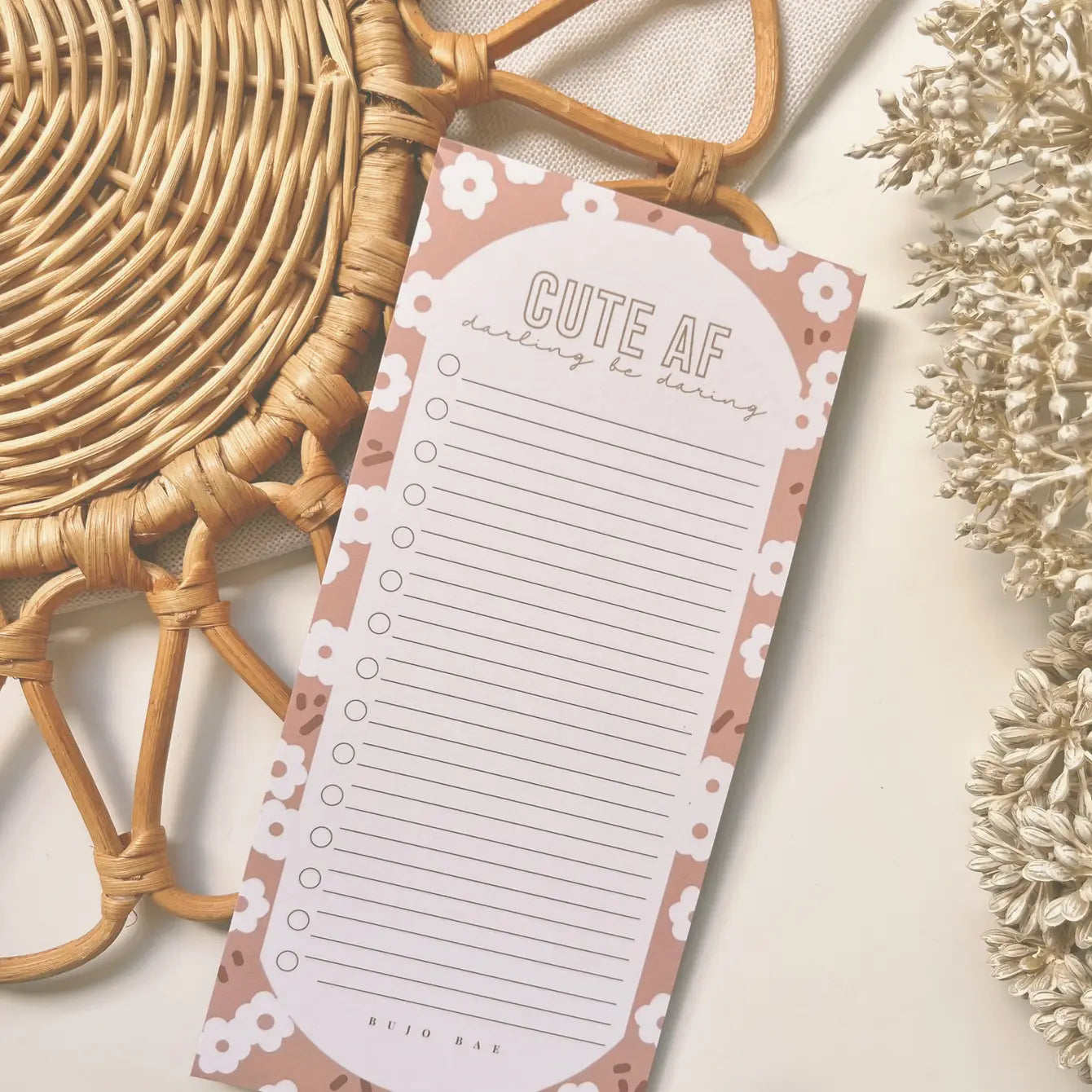 Cute AF in Blush | To Do List Notepad