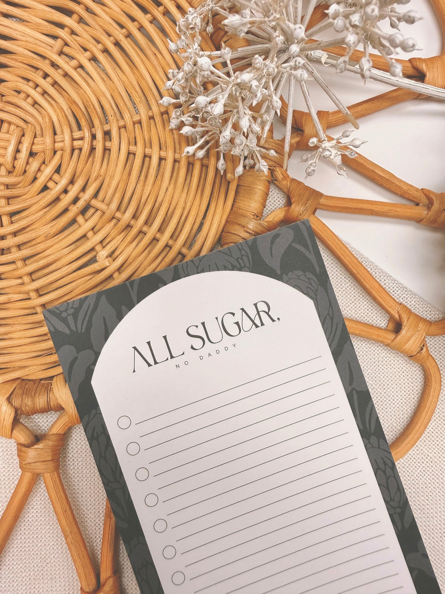 All Sugar, No Daddy in BAE Black  | To Do List Notepad