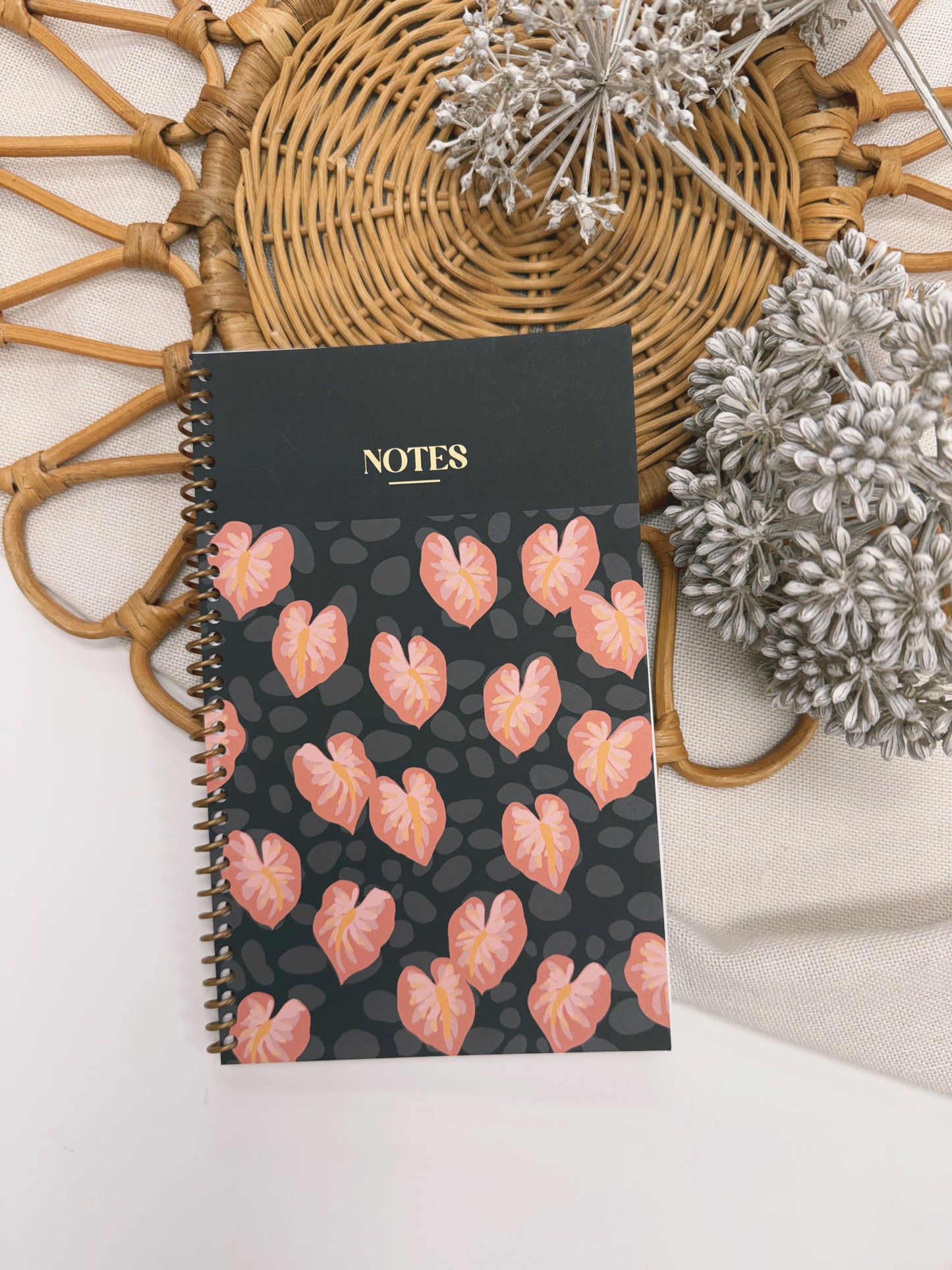 Hilo Pink Anthurium x Cinder | Coil Notebook