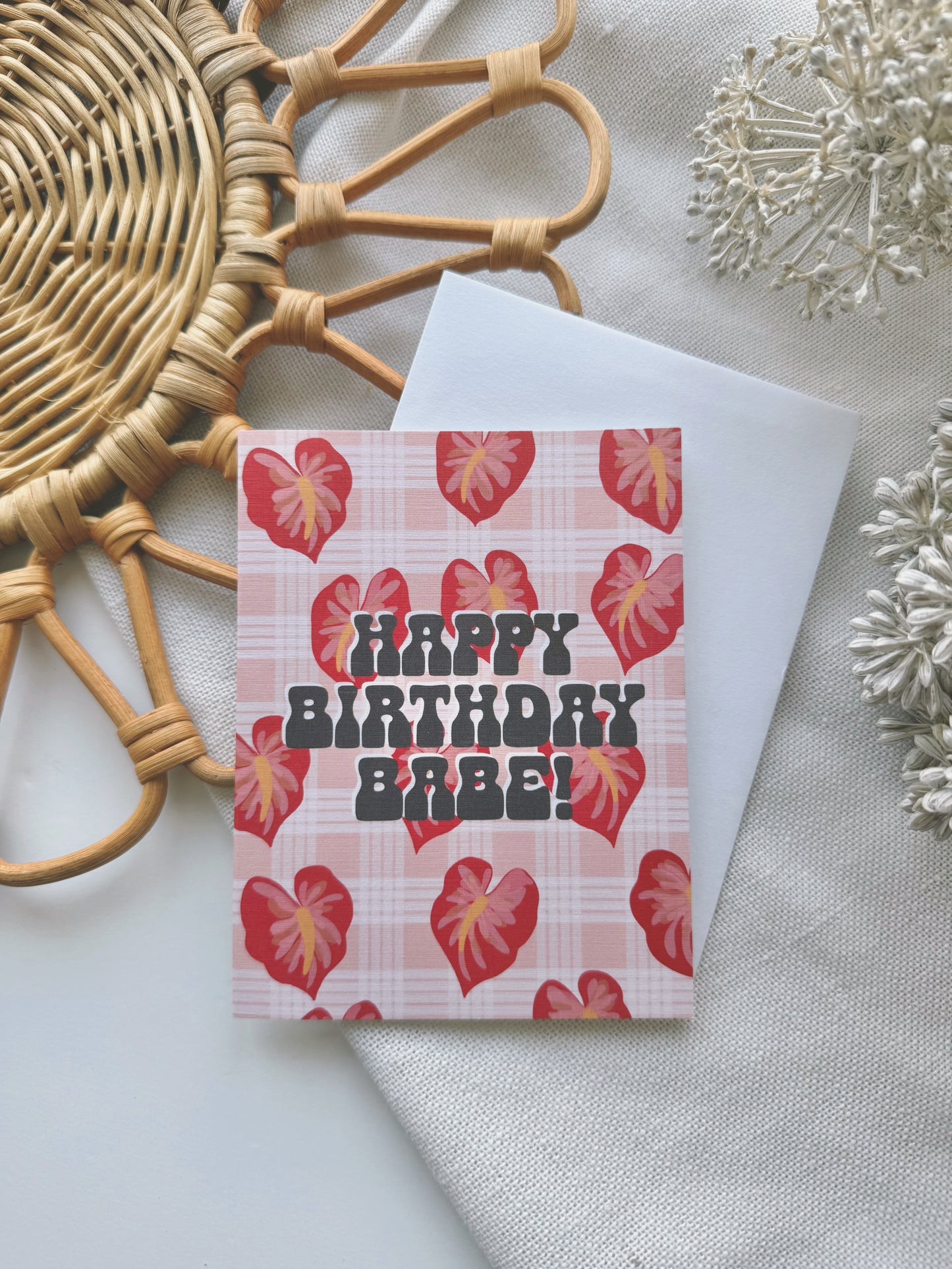 Happy Birthday Babe! in Palaka x Hilo Anthurium | Greeting Card