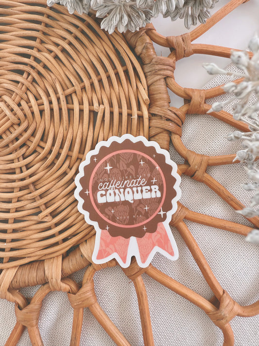 Coffee and Conquer Award | Vinyl Sticker