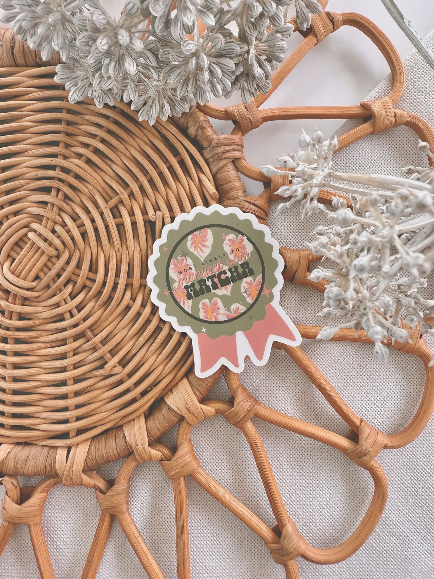 Manifesting over Matcha Award | Vinyl Sticker