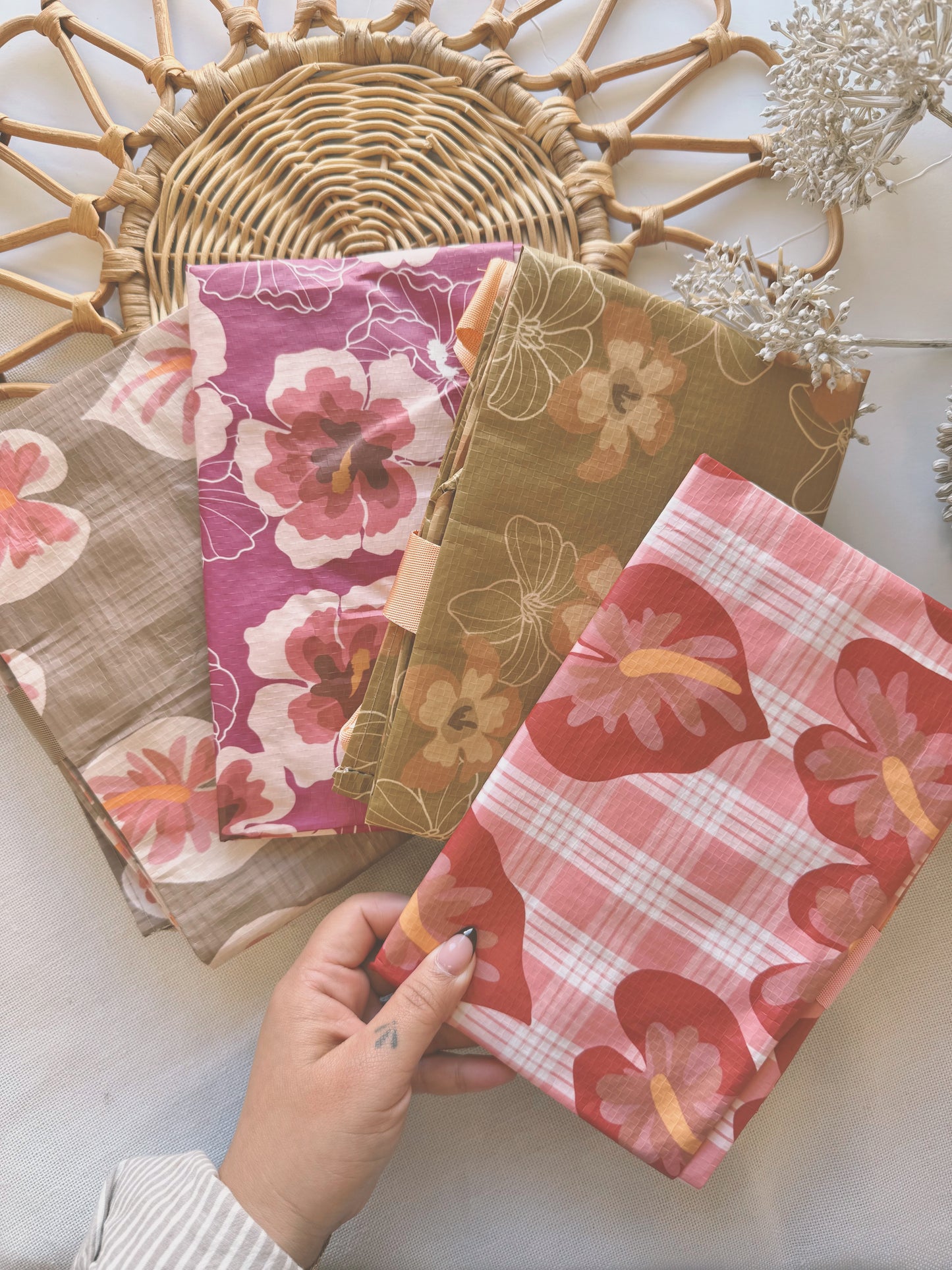 Hilo White Anthurium x Palaka | BEBEH Bag by BUDDAH MOCHI KIDS x Bujo Bae