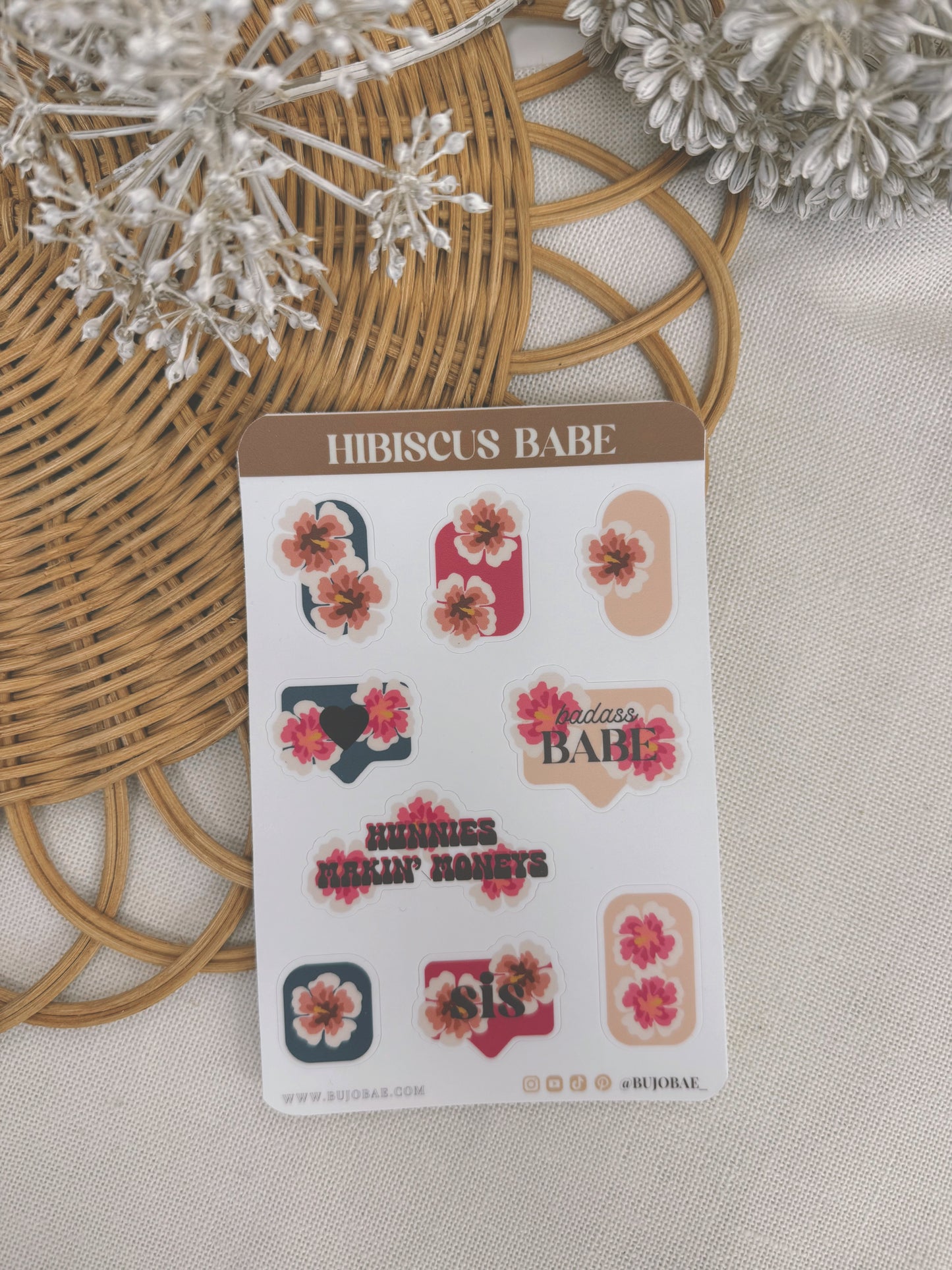 Hibiscus Babe | Vinyl Sticker Sheet