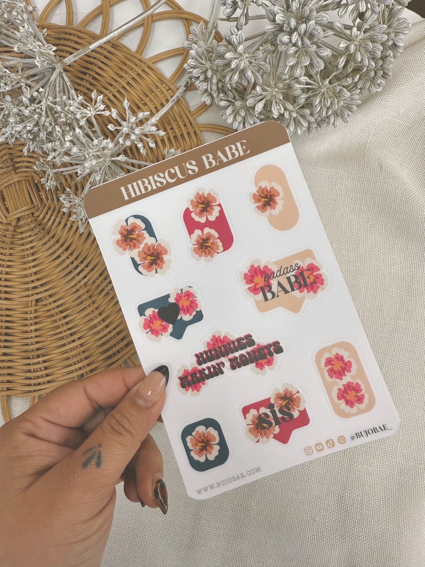 Hibiscus Babe | Vinyl Sticker Sheet