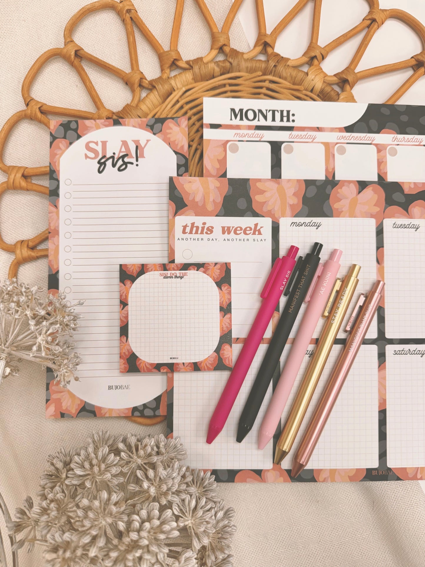 Slay Sis x Hilo Pink Anthurium x Cinder | Post It Note